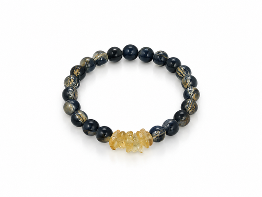 Unshaken Faith | Navy & Gold Beaded Bracelet