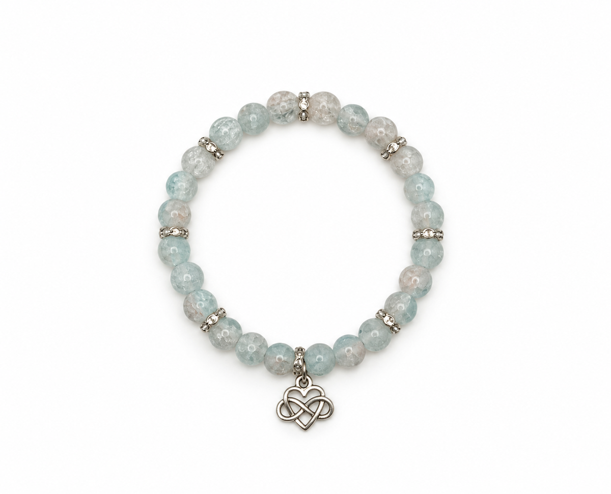 Endless Grace | Aqua Crackle Bead Bracelet