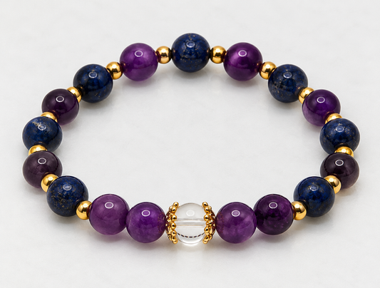 Noble in Purpose Bracelet | Natural Amethyst & Lapis Lazuli