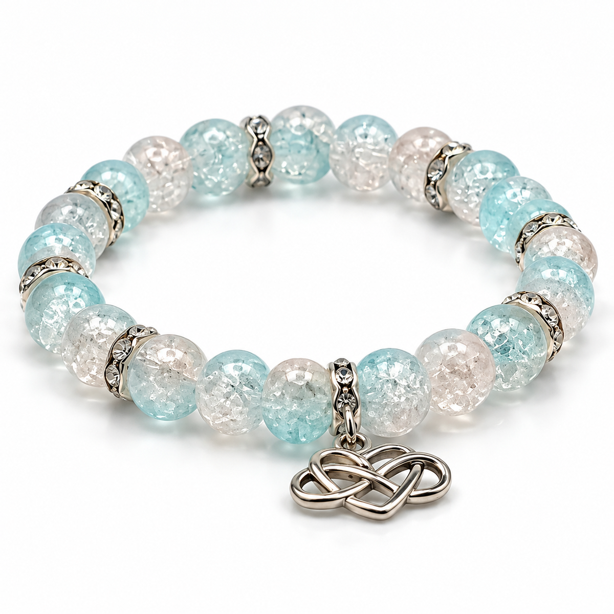 Endless Grace | Aqua Crackle Bead Bracelet