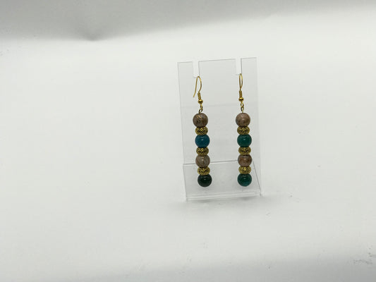 Rooted in Faith Earrings | Natural Apatite & Glass Beads