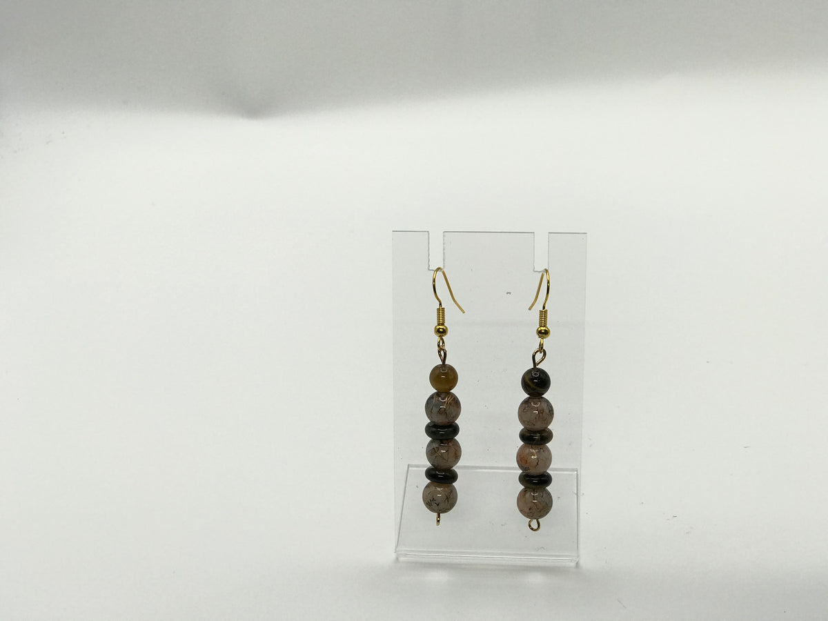 Steadfast in Faith | Earth-Tone Beaded Drop Earrings