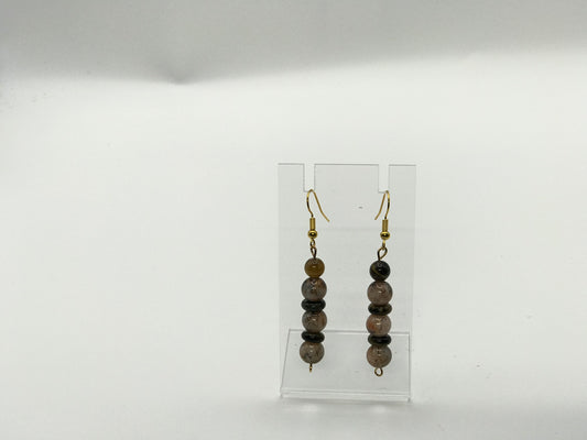 Steadfast in Faith | Earth-Tone Beaded Drop Earrings
