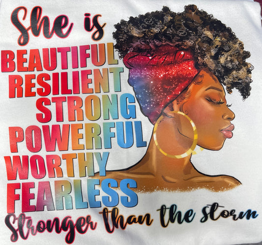 L White She is ... stronger than the storm