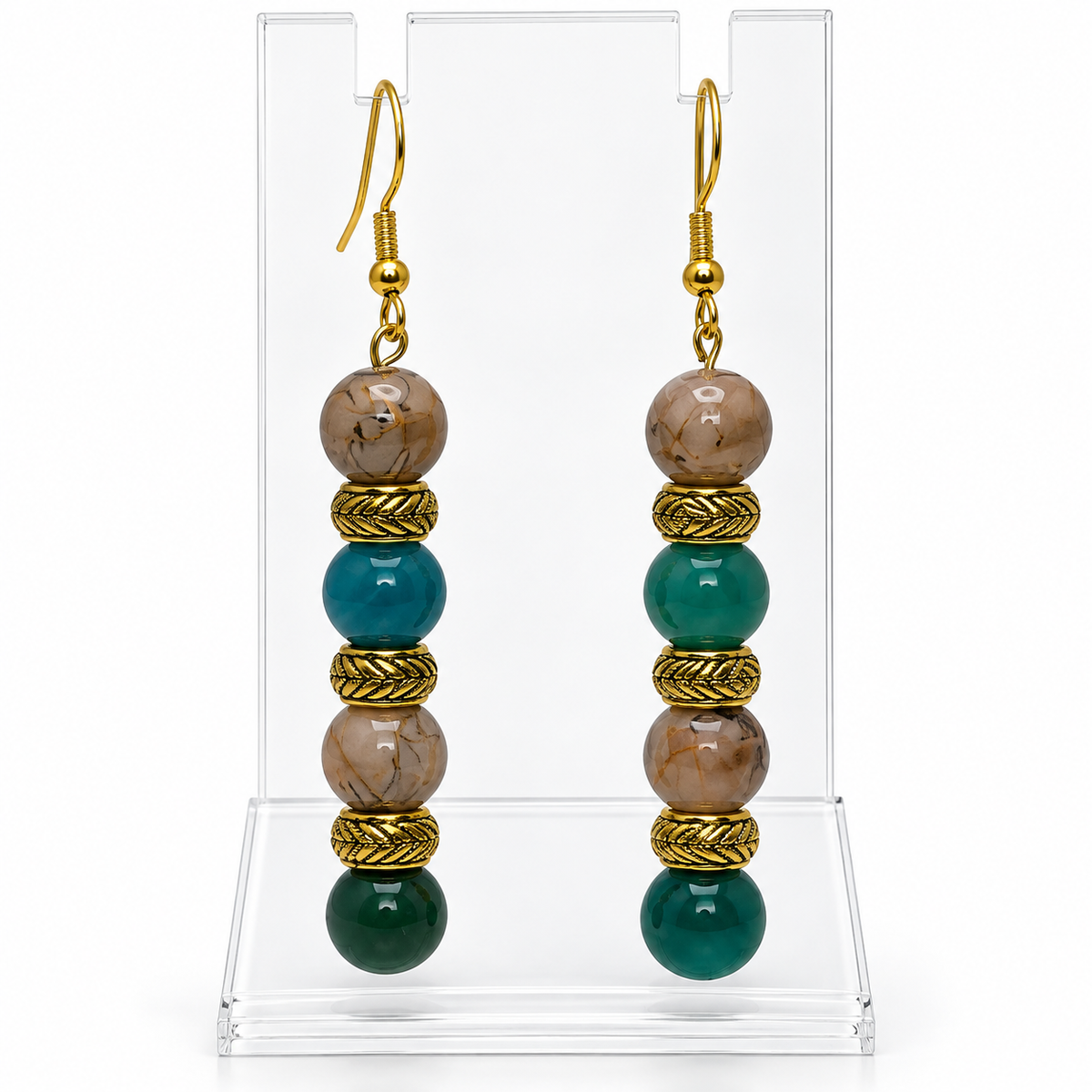 Rooted in Faith Earrings | Natural Apatite & Glass Beads