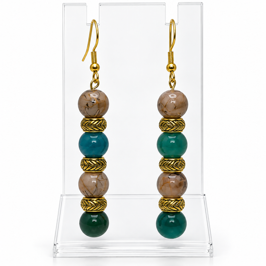 Rooted in Faith Earrings | Natural Apatite & Glass Beads