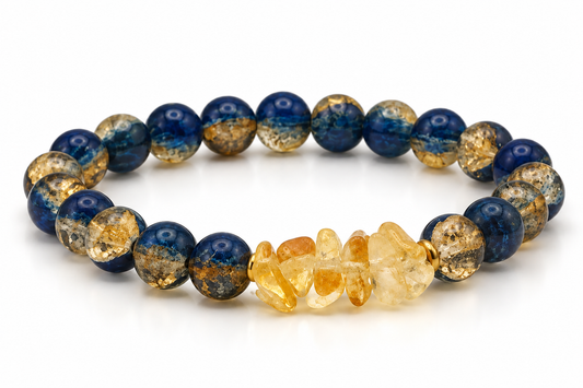 Unshaken Faith | Navy & Gold Beaded Bracelet